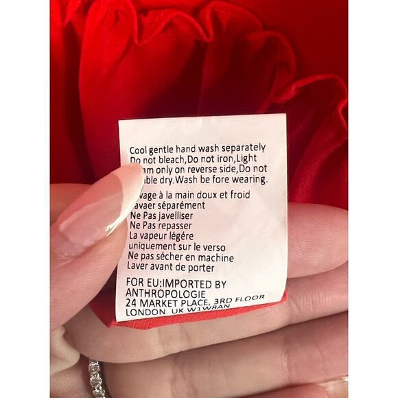 Elliatt Sonnet Ruffled Mock Neck Tiered A-Line Dress Poppy Red Womens Size Small - Picture 12 of 12